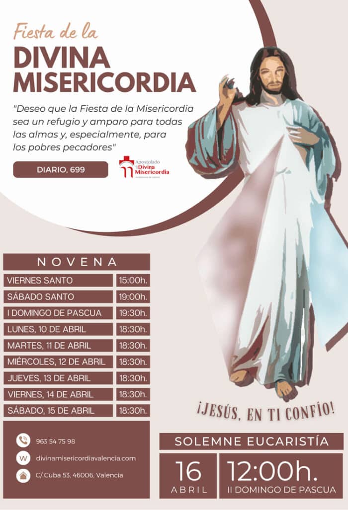 Fiesta de la Divina Misericordia, en San Francisco de Borja de Valencia