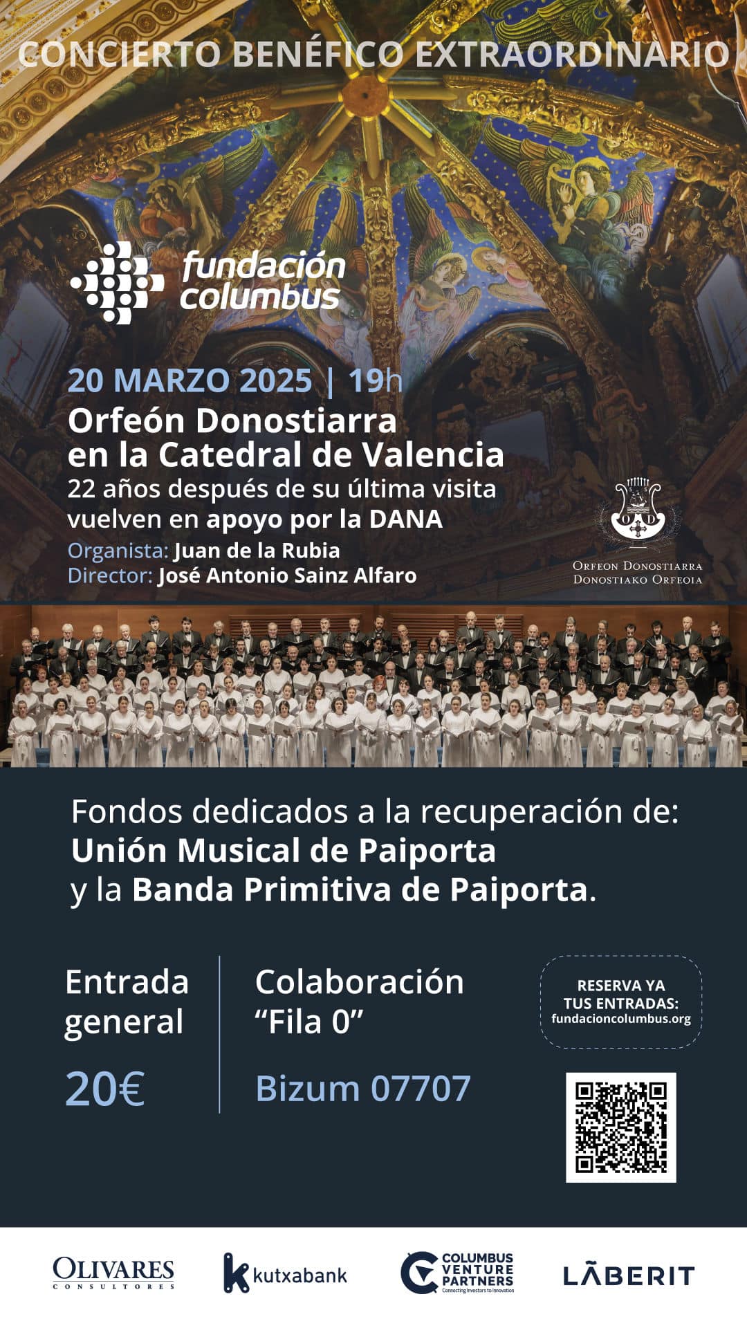 Concierto solidario del Orfeón Donostiarra para entidades musicales afectadas por la dana